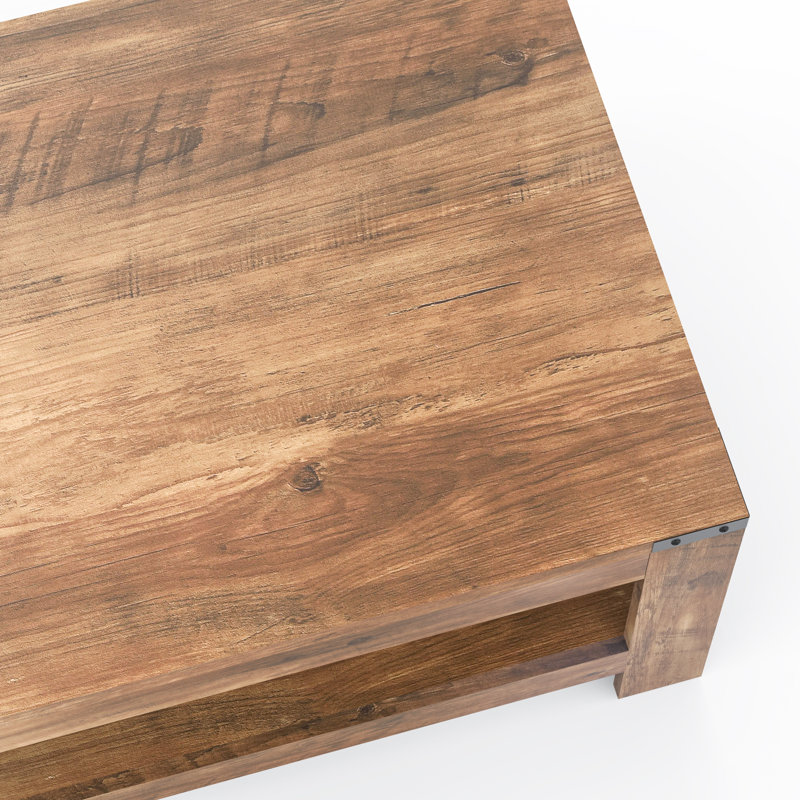 Millwood Pines Damika Rectangular Coffee Table with 2-Tier Storage